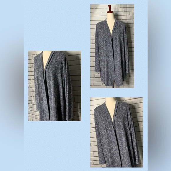 Lane Bryant Sweaters - 3/$30 Lane Bryant Blue & White, Silver Shimmer Open Front Cardigan Sweater